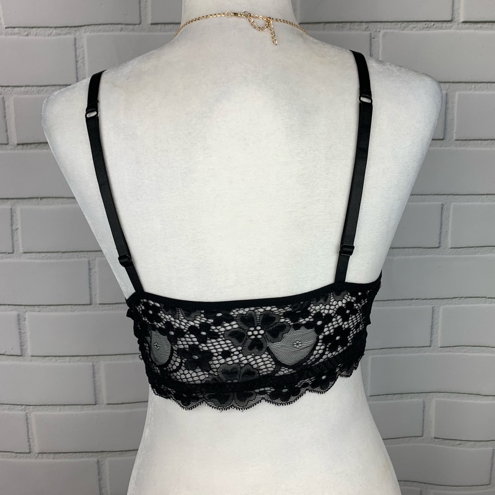 🔥SO SEXXY🔥Strappy Lace Padded Bralette Bra Top Black Small NWT - Picture 6 of 7